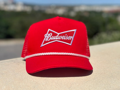 Budweiser Red/White Rope Hat