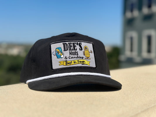 Dee’s Nuts and Candies Black/White Low Profile Rope Hat