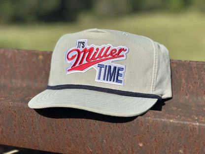 It’s Miller Time Grey/Blue Low Profile Rope Hat