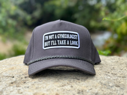 I’m Not A Gynecologist But I’ll Take A Look: Dark Grey Rope Hat