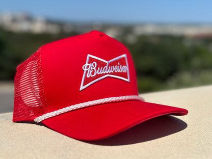 Budweiser Red/White Rope Hat